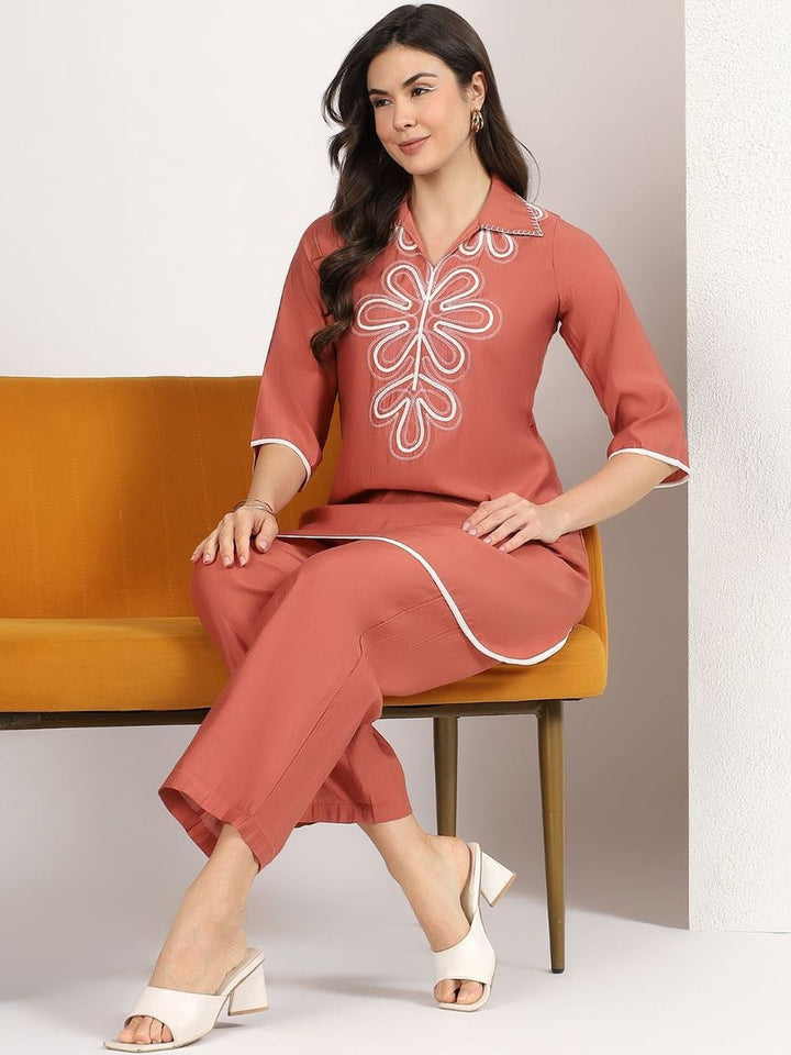 Mamicha Embroidered Tunic with Trousers