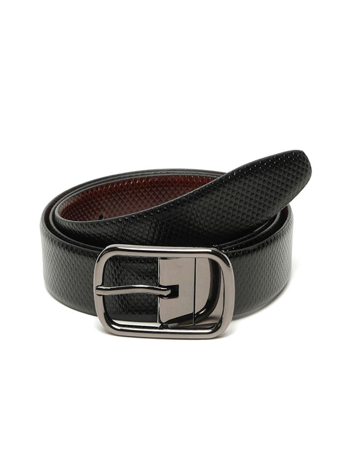 Teakwood Leathers Men Textured Leather Reversible Formal Belt