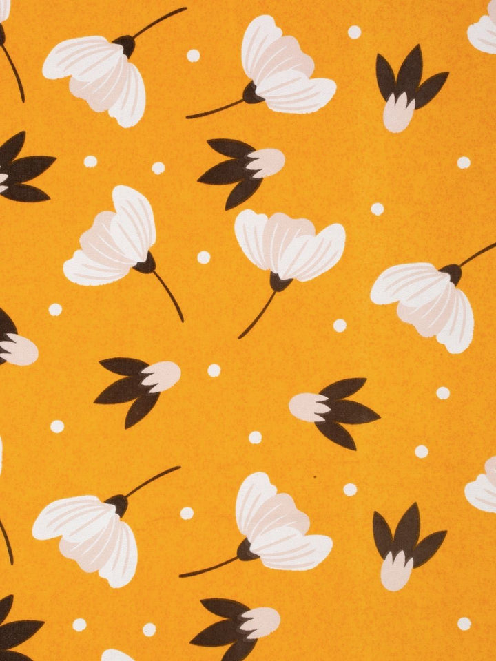 Myntra Elegant Homes Yellow & White Printed 300TC Single Bedsheet Set 2.25m x 1.50m