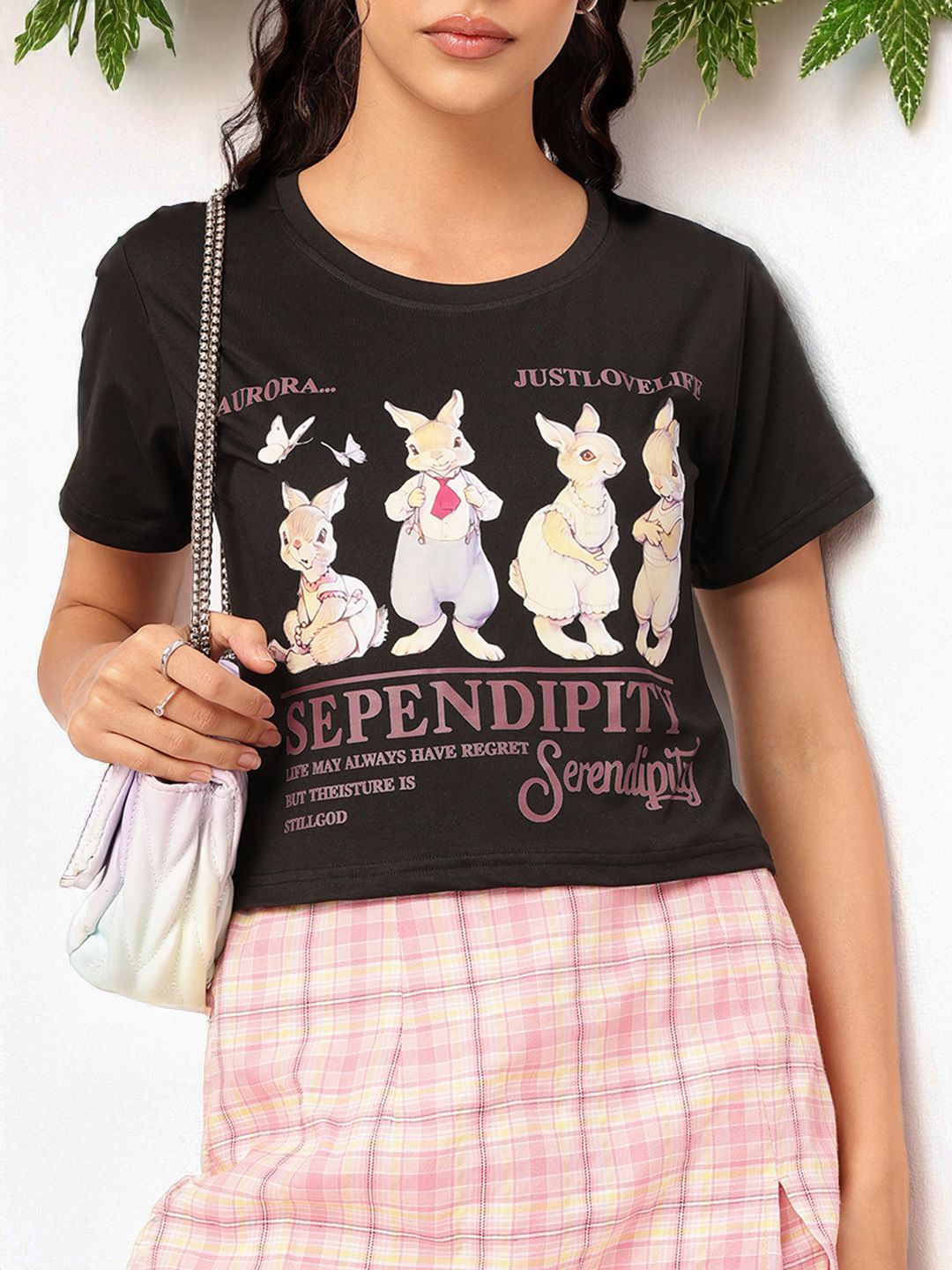 DressBerry Bunny Band Graphic Print Tee