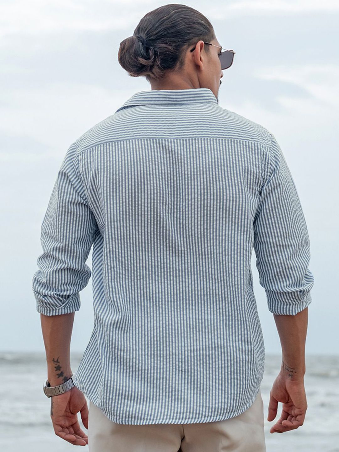 Powerlook Men Opaque Striped Casual Shirt