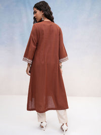 Vishudh Geometric Embroidered A Line Kurta
