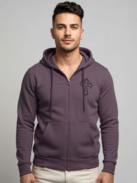 ADRO Men Graphic Printed Regular Fit Zip-Up Hooded Front-Open Sweatshirt