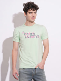 Being Human Men Typography Printed Round Neck Cotton Slim Fit T-shirt
