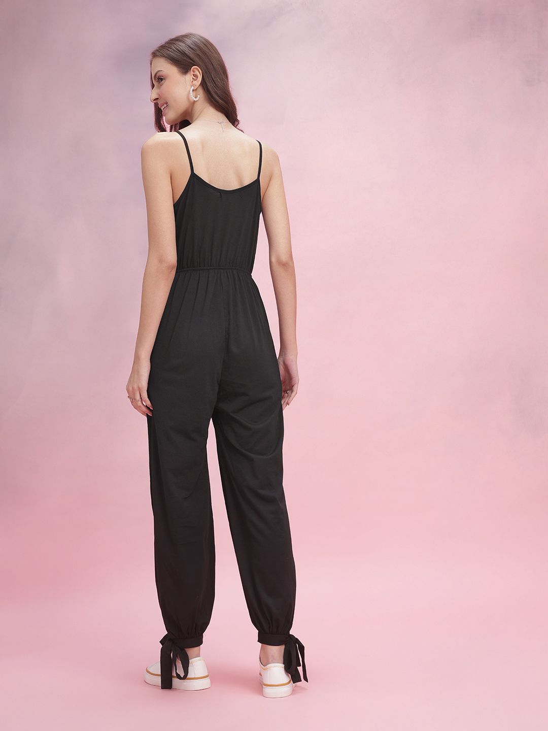 DressBerry Tie-Ups & Cut-Out Detail Shoulder Straps Basic Jumpsuit