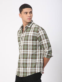 VASTRADO Men Timeless Tartanique Green Checkered Shirt