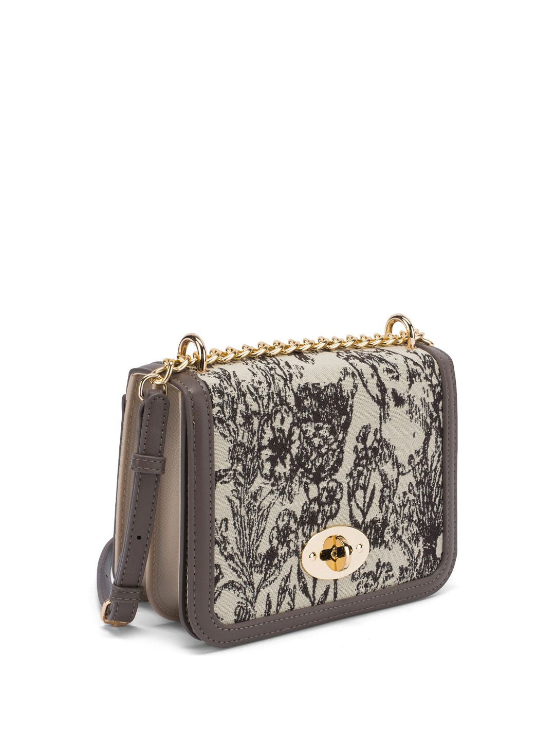 Lino Perros Floral Printed Structured Shoulder Bag