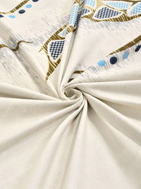 KLOTTHE Warna Krim & Kelabu Bercetak 300 TC Cadar Single Dengan Sarung Bantal-2.25 m x 1.5 m