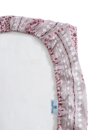 KLOTTHE Pink Floral Printed Dilengkapi 400 TC Kapas Cadar King & 2 Sarung Bantal