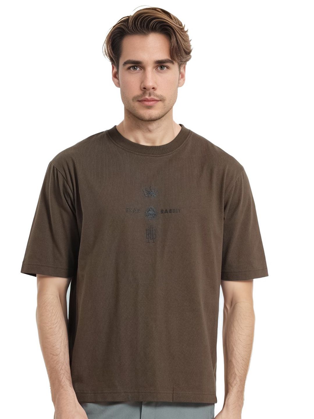 RARE RABBIT Men Graphic Printed Round Neck Cotton T-shirt
