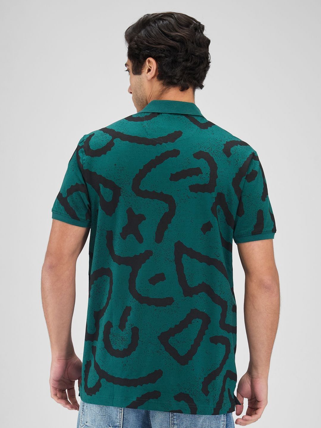 SPYKAR Men Typography Printed Polo Collar Pockets Slim Fit T-shirt