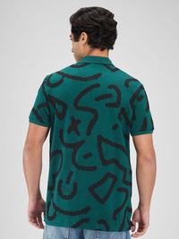SPYKAR Men Typography Printed Polo Collar Pockets Slim Fit T-shirt