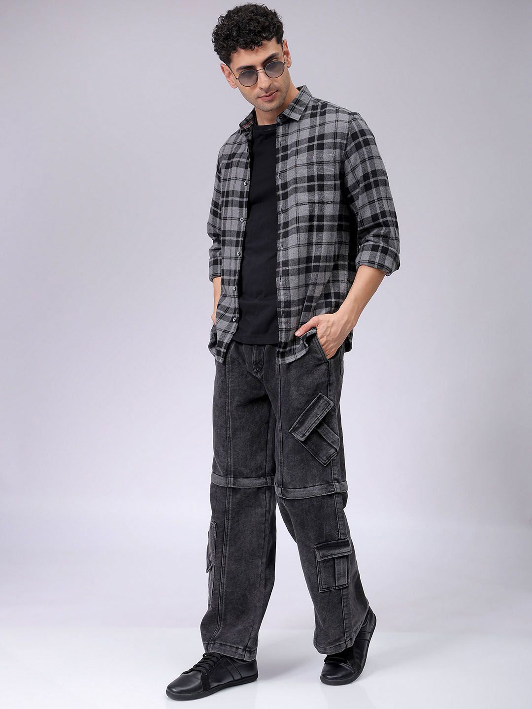 The Indian Garage Co Men Slim Fit Opaque Checked Casual Shirt