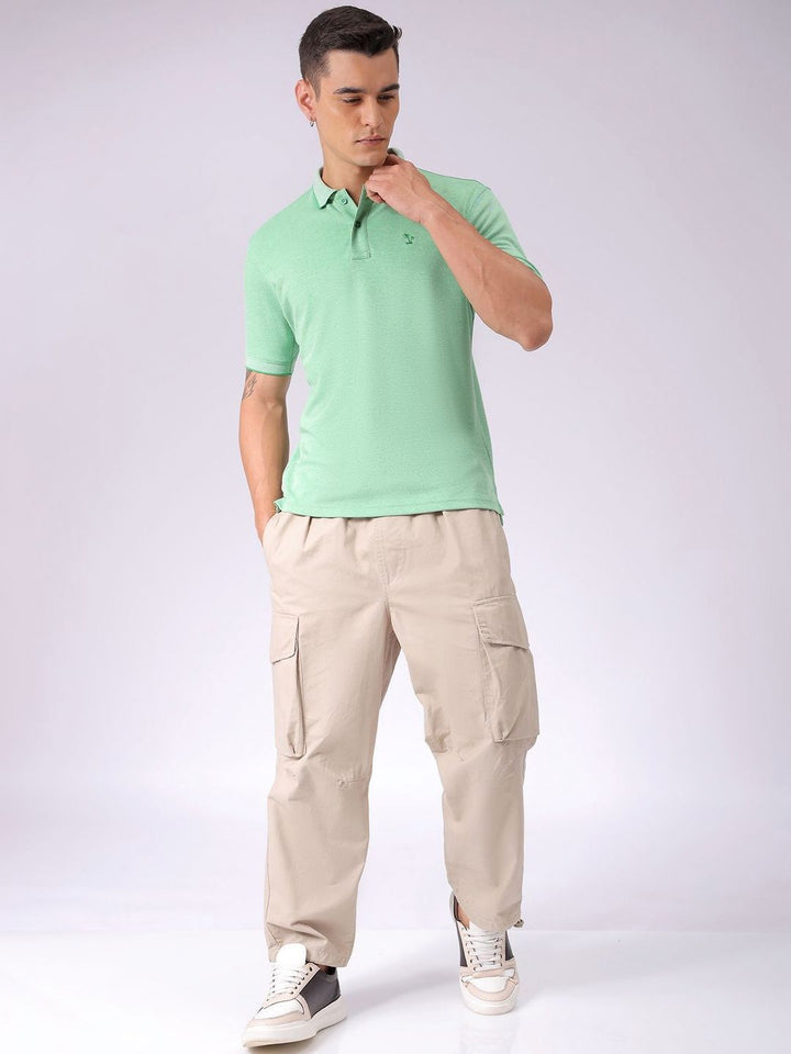 The Indian Garage Co Men Solid Polo Collar T-shirt