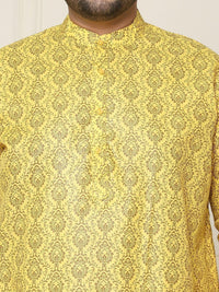 SOJANYA PLUS Motif Etnik Bercetak Linen Kapas Kurta Lurus dengan Piyama