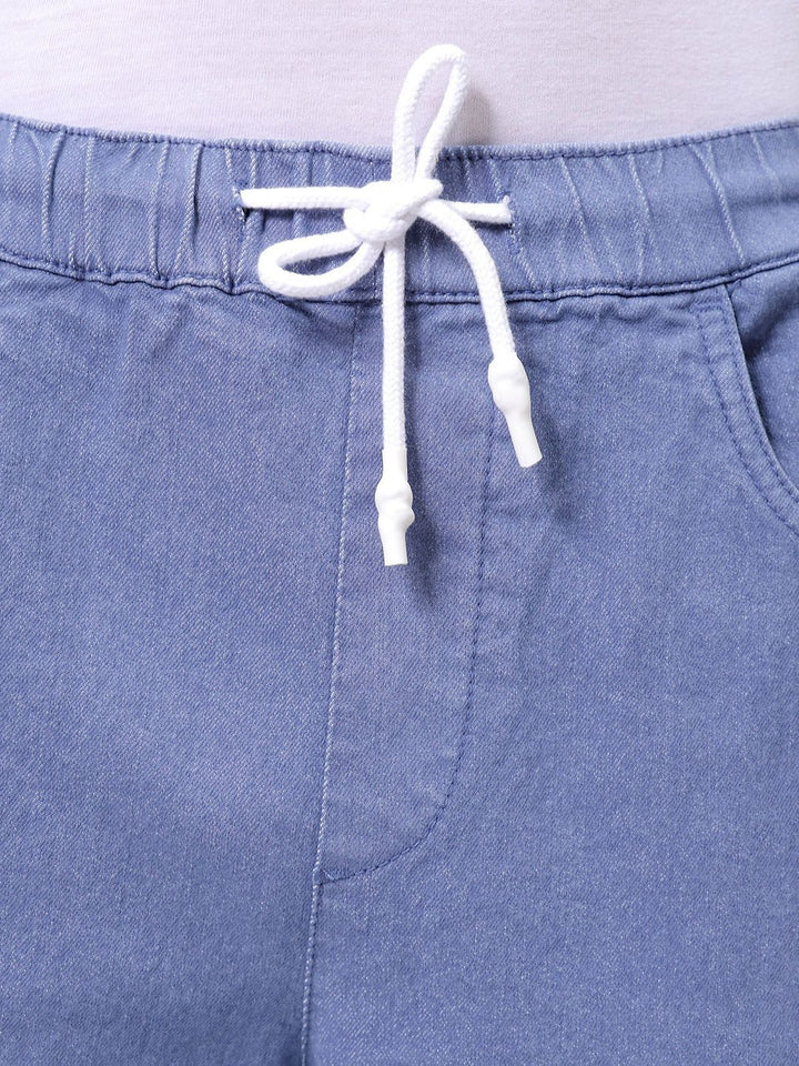 The Indian Garage Co Men Cotton Stretchable Cargo Denim Joggers