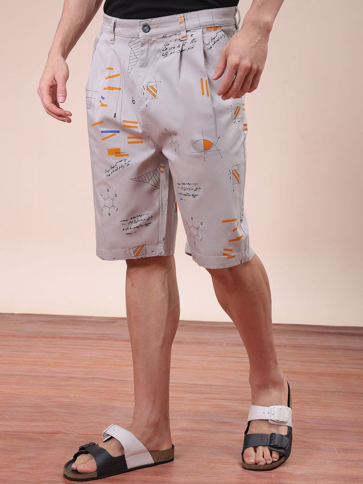 The Indian Garage Co Men Geometric Printed Mid-Rise Shorts