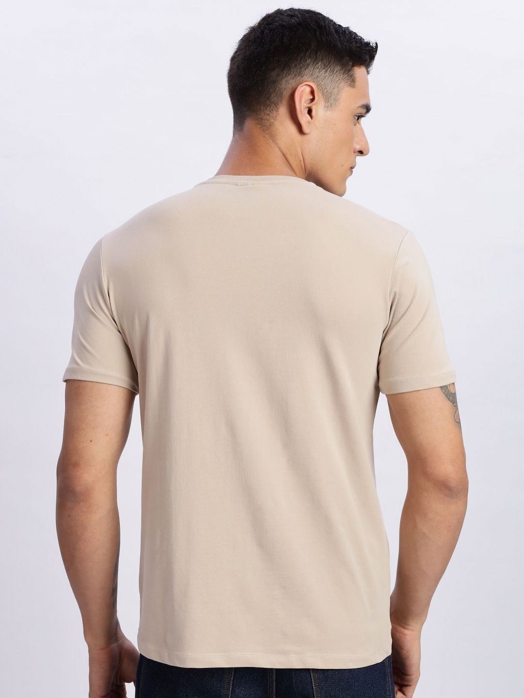 ADRO Typography Printed Round Neck Cotton T-shirt