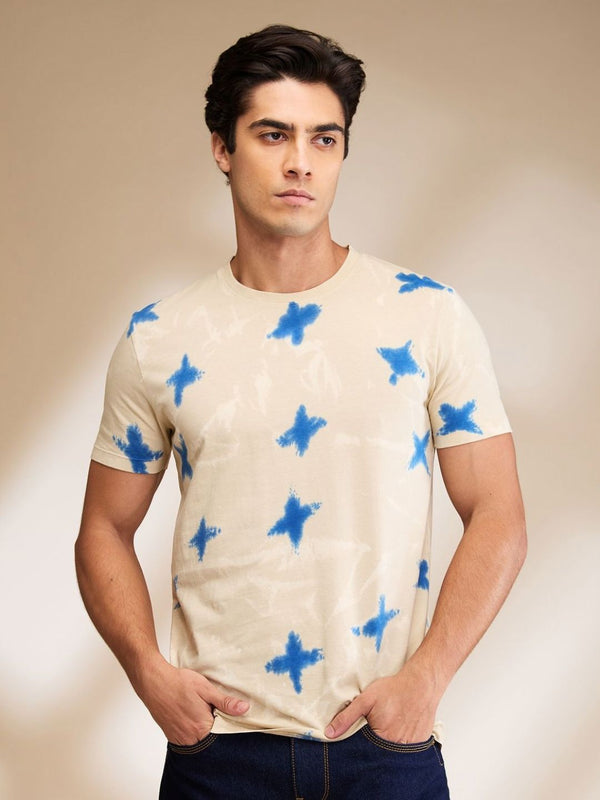 Being Human Men Conversational Printed Round Neck Cotton T-shirt