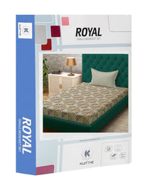 KLOTTHE Beige Geometric Cotton Single Bedsheets