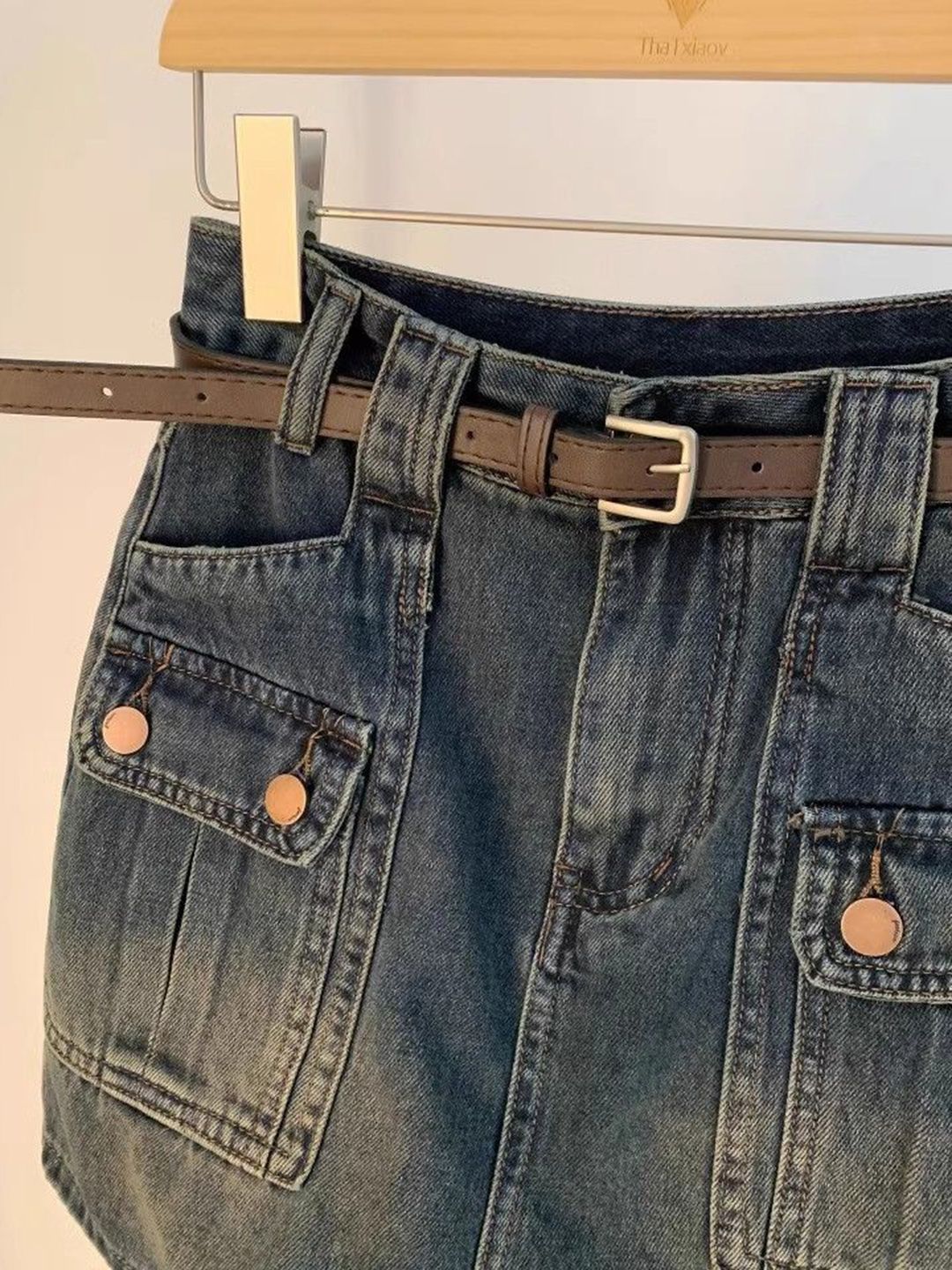 DressBerry Women Denim A-Line Above Knee Skirt