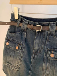 DressBerry Women Denim A-Line Above Knee Skirt