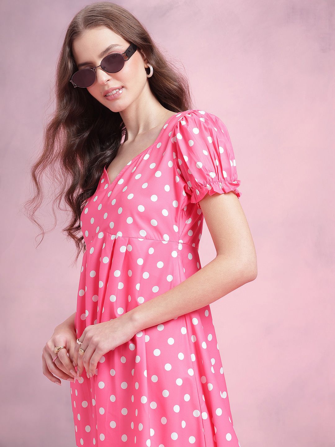 DressBerry Polka Dots Empire Dress