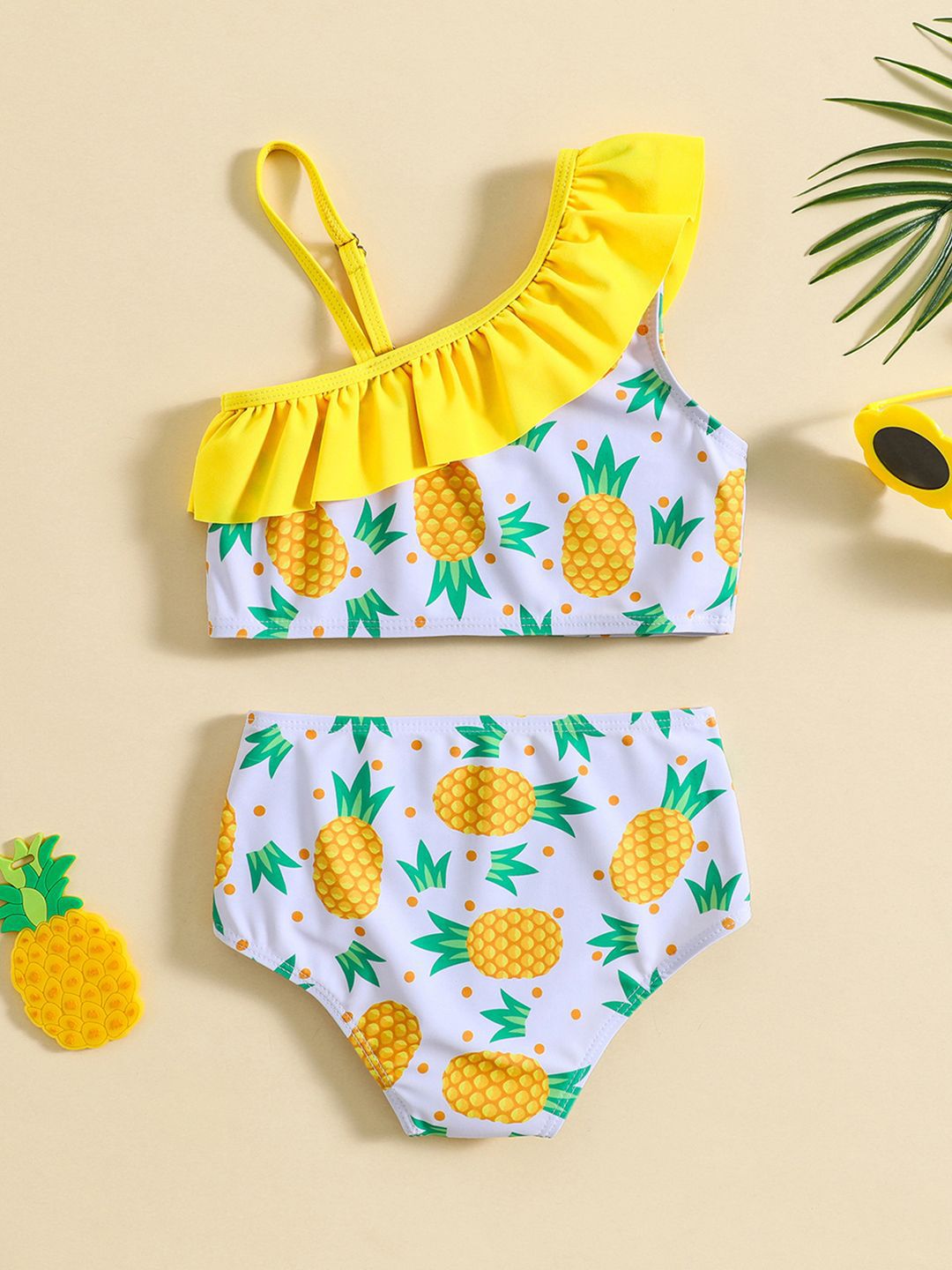 YK Infant Girls Printed Top & Briefs Swim Set