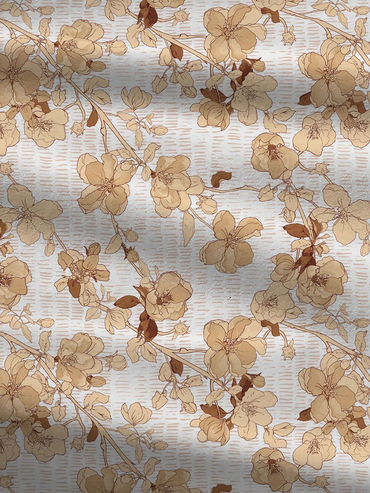 MYTRIDENT Celebration Off White Printed Pure Cotton 144 TC Queen Bedsheet Set 2.28 m x 2.54 m