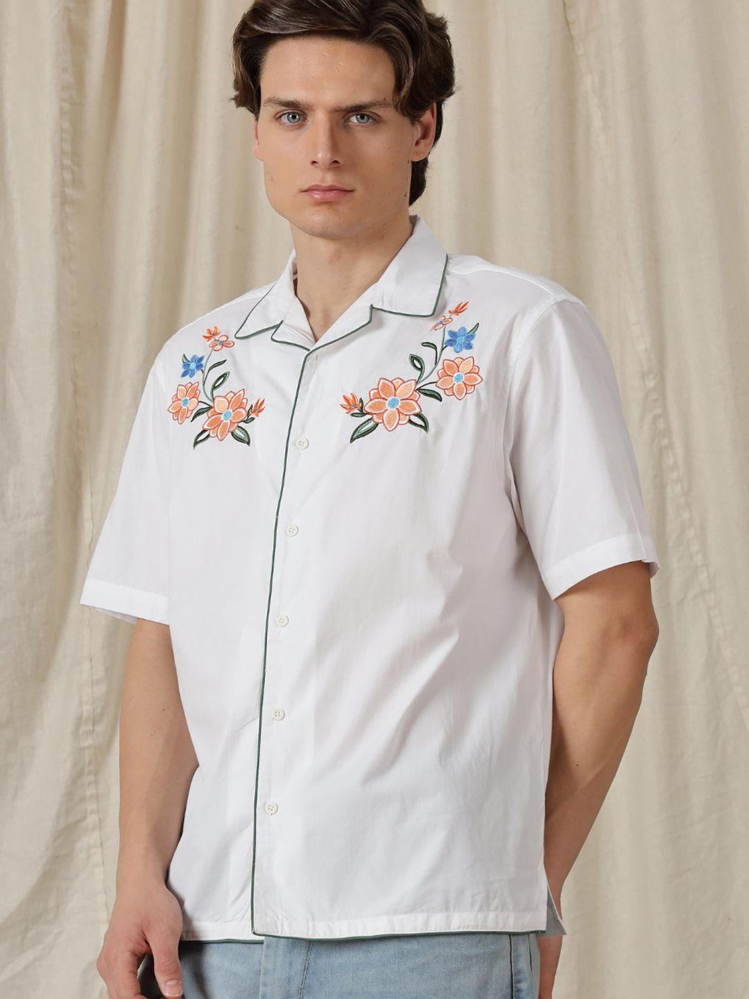 Eszett Flower Bouquet Floral Cotton Short Sleeves Shirt