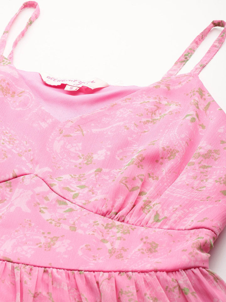 all about you Paisley Print Tiered A-Line Midi Dress