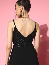 Berrylush Embellished Print Net Maxi Dress