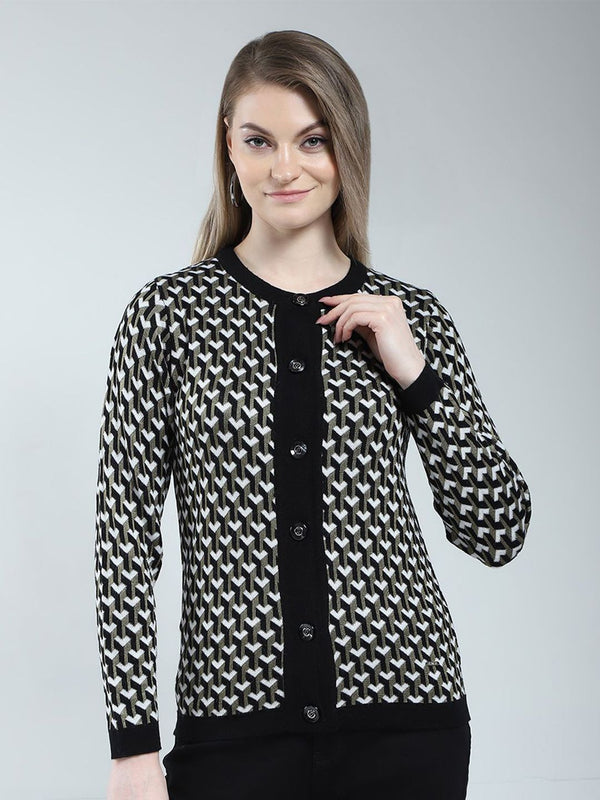 Monte Carlo Women Checked Woollen Cardigan