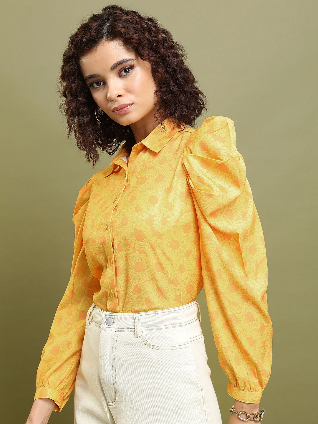 Tokyo Talkies Women Floral Print Shirt Style Top