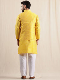 Anouk Men Sulam Kurta Biasa dengan Baju Tidur & Jaket Nehru