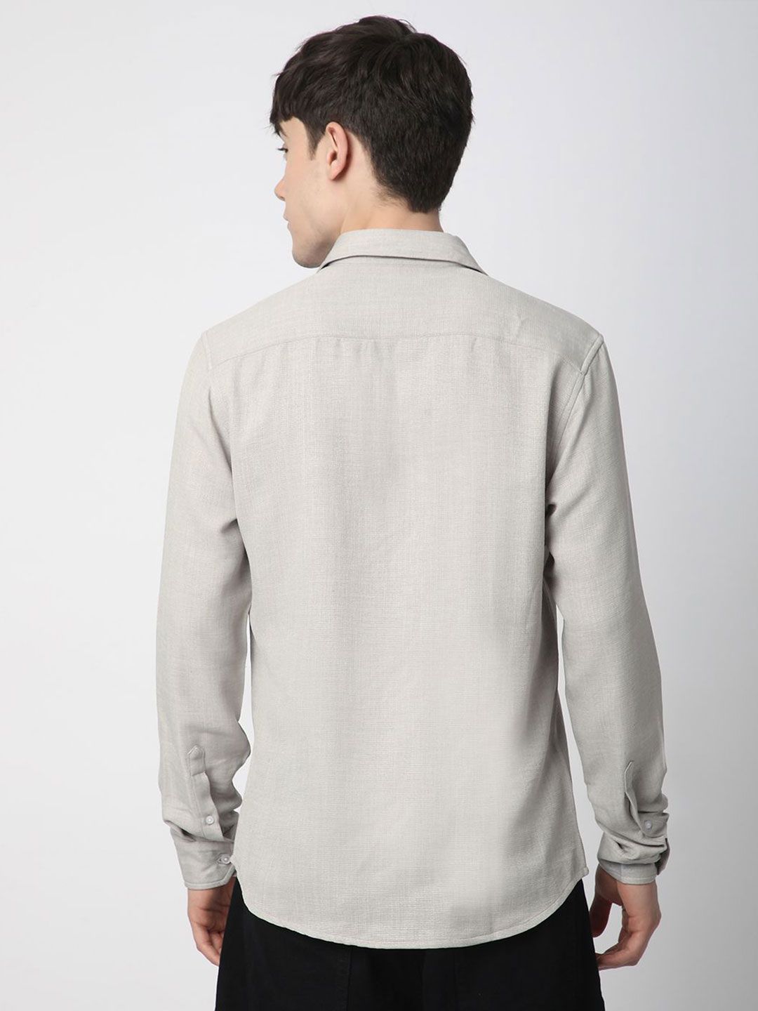 VASTRADO Men Classic Fit Spread Collar Solid Cotton Casual Shirt