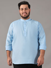 SOJANYA PLUS Size Band Collar Cotton Straight Kurta