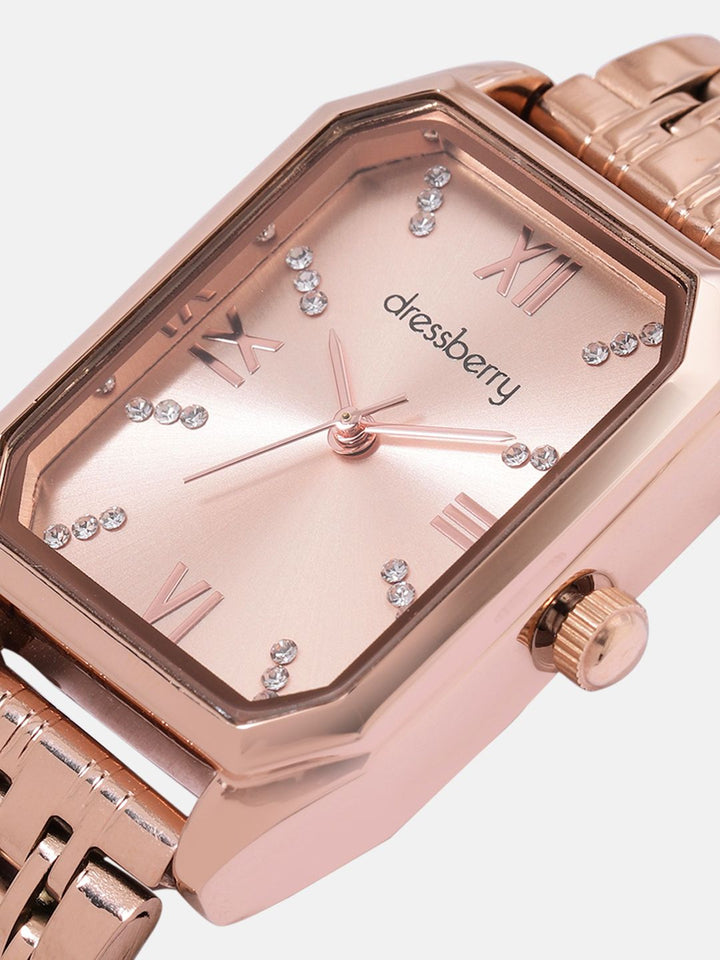 DressBerry Women Embellished Dial & Bracelet Style Straps Analogue Watch UT-A8639-RG-DB