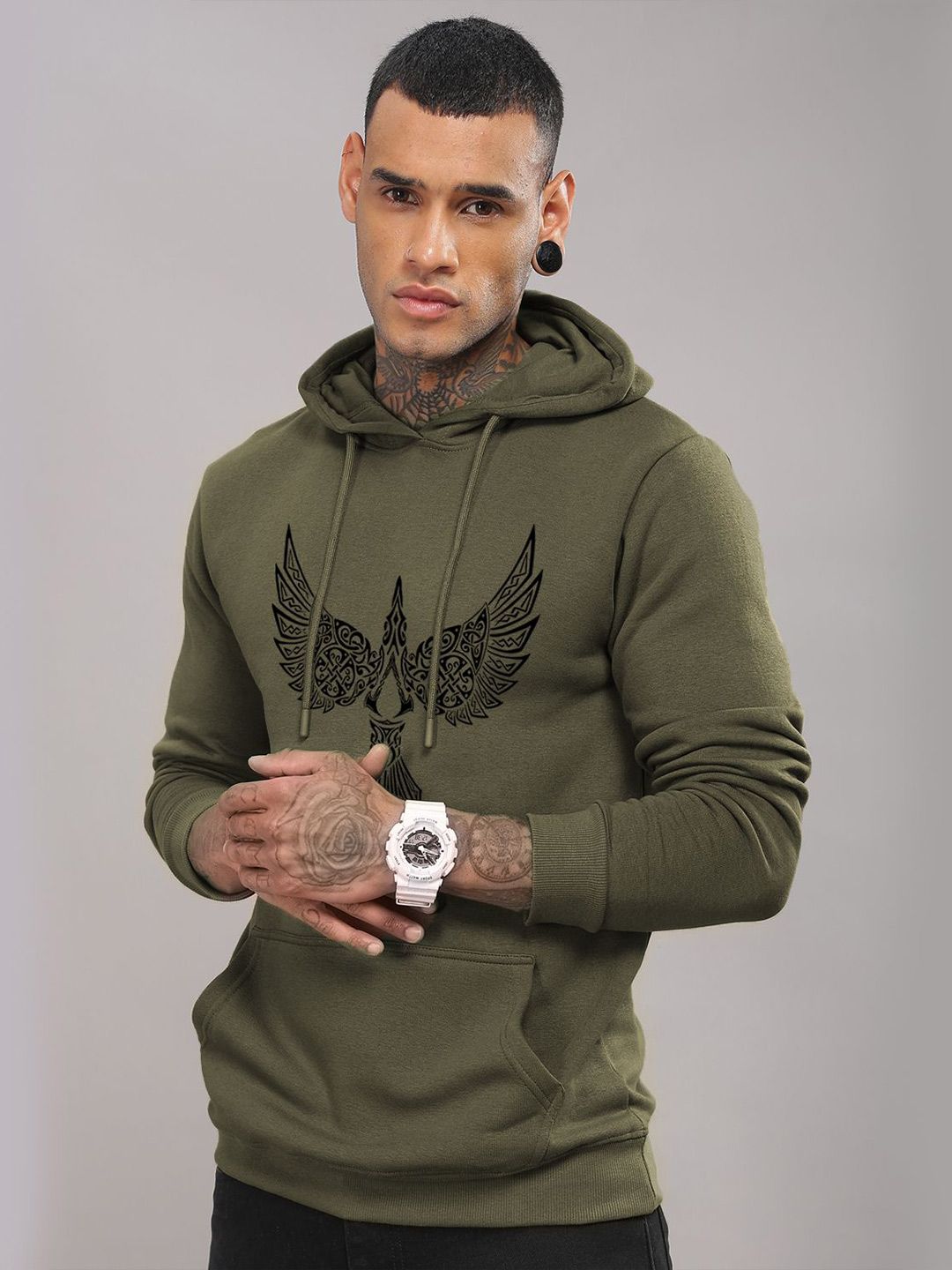 ADRO Lelaki Graphic Printed Pullover Sweatshirt