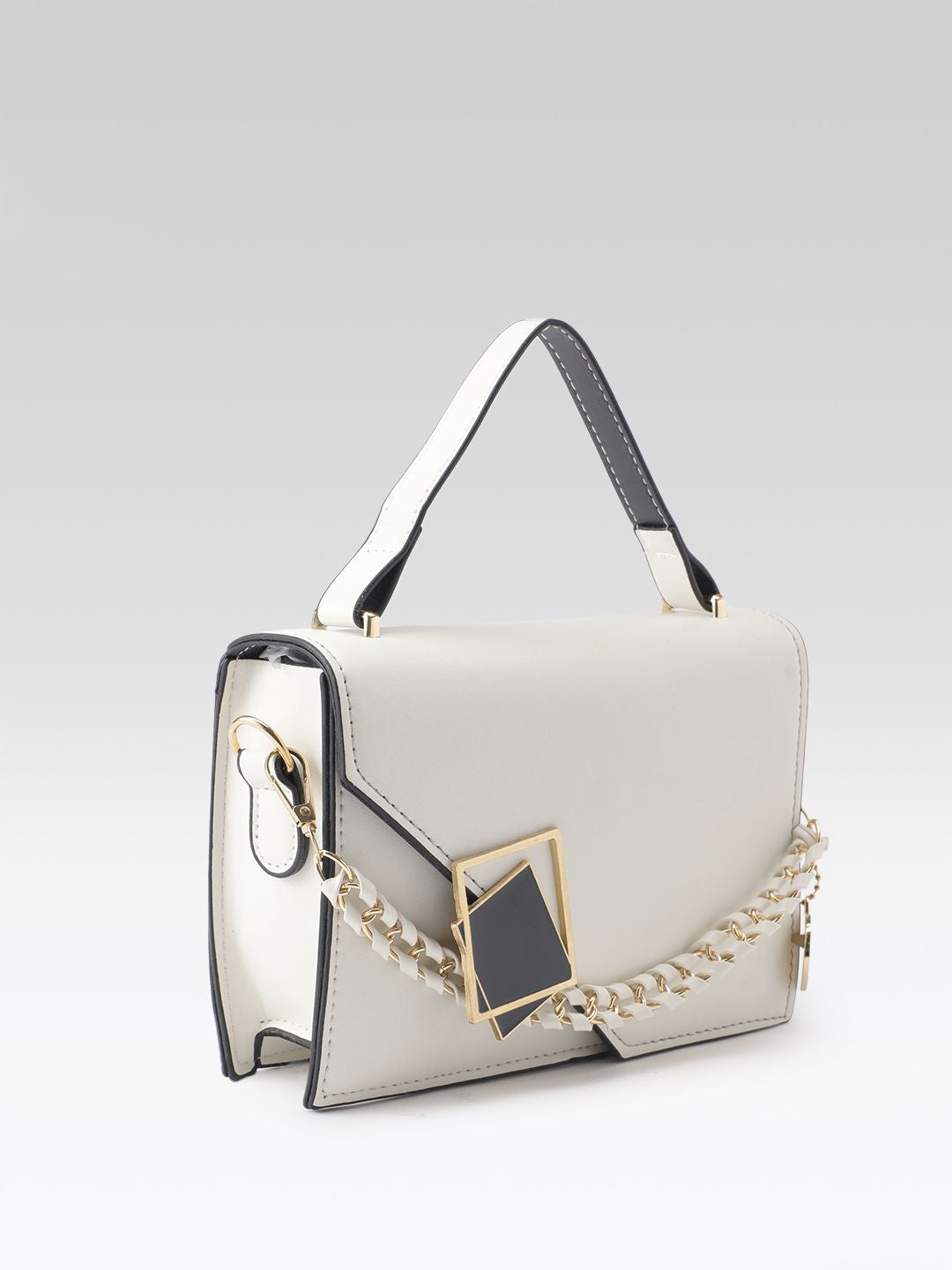 DressBerry Structured Satchel With Detachable Sling Strap