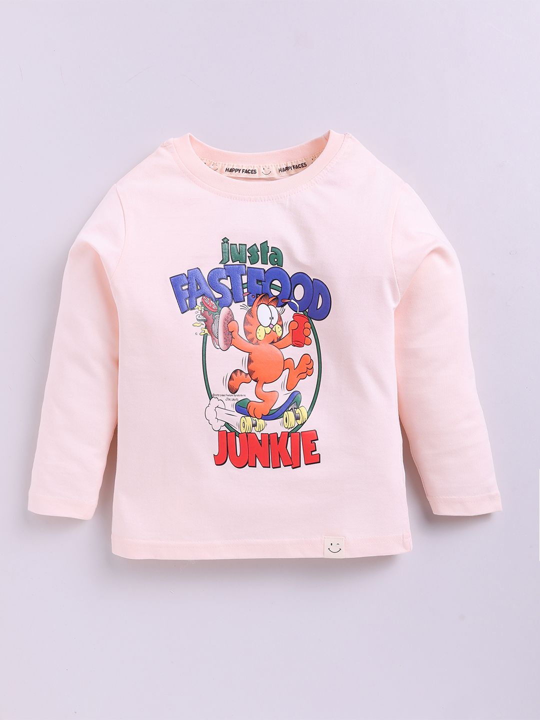Happy Faces Boys Garfield Printed Pure Cotton T-shirt