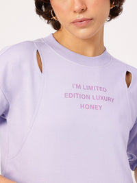 DressBerry Cut Out Detail Printed Boxy Sweatshirt