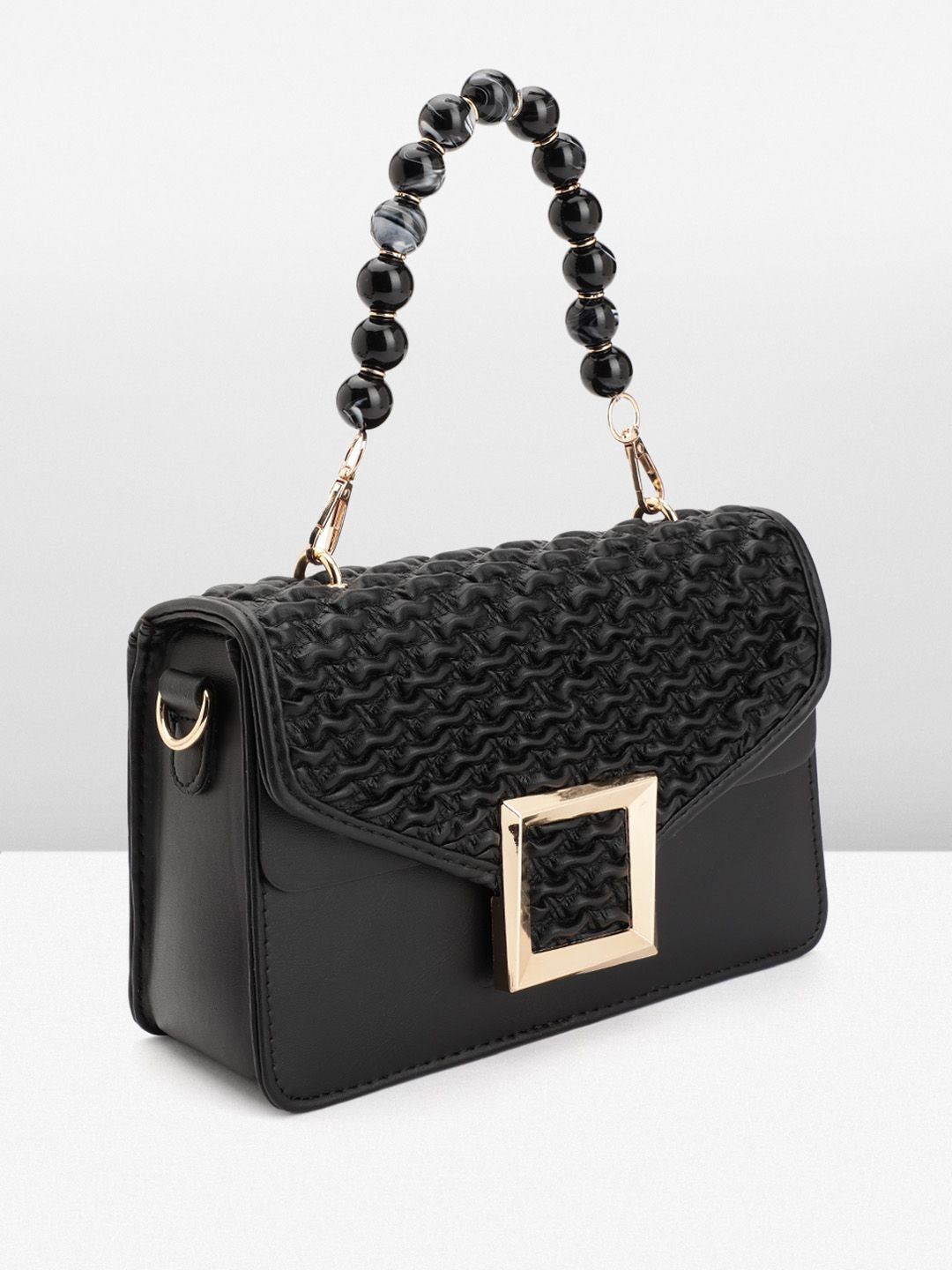 DressBerry Bubble Textured Structured Satchel