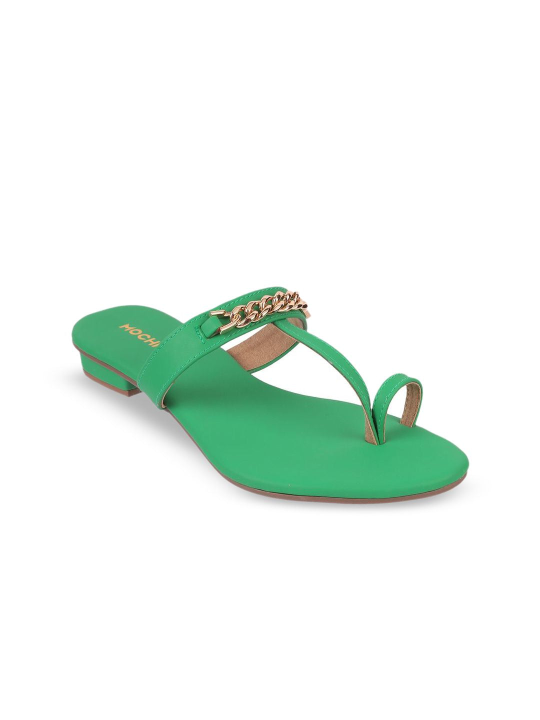 Mochi Women Printed Open Toe Flats