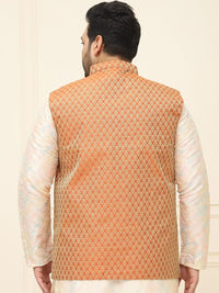 SOJANYA PLUS Men Printed Nehru Plus Size Jacket