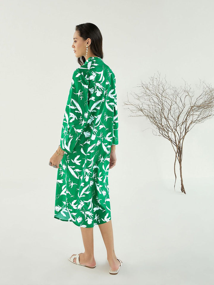 Pink Paprika by SASSAFRAS Conversational Print Shirt Midi Dress