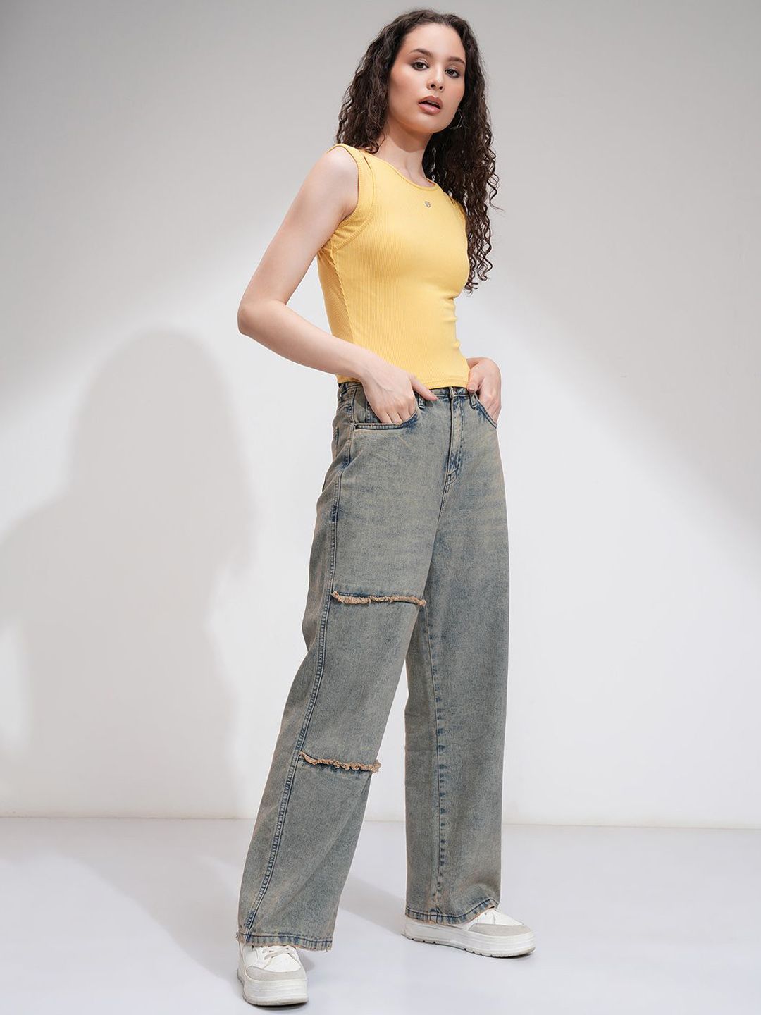 Street By Tokyo Talkies Women Flared High-Rise Stretchable Jeans