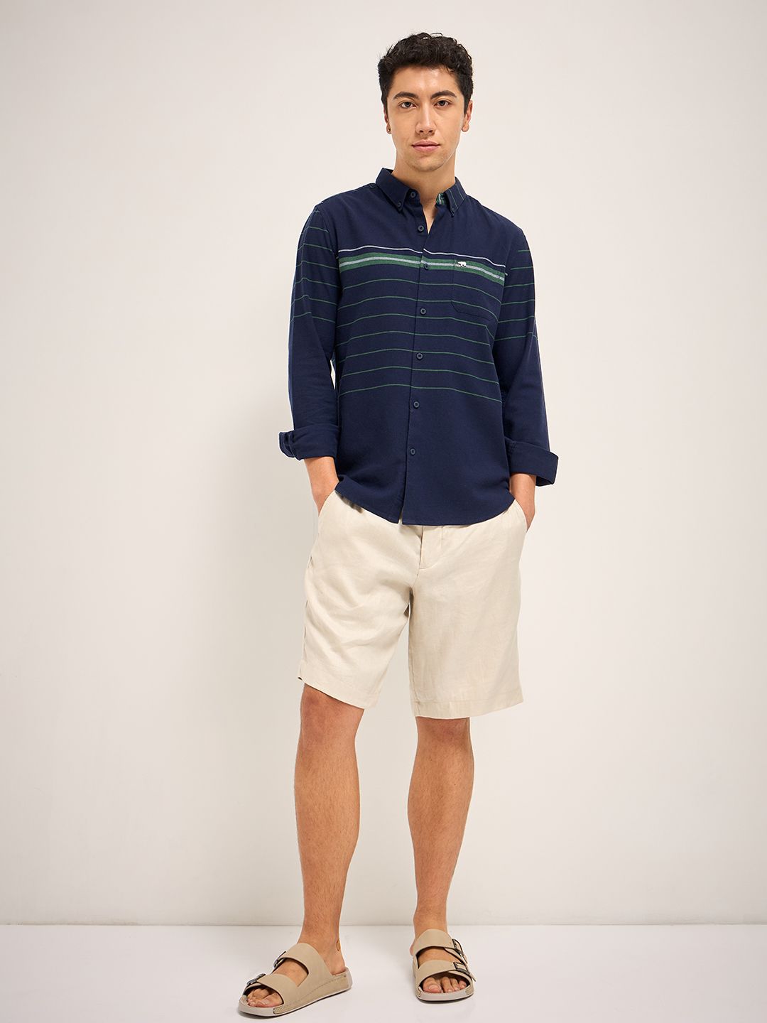 THE BEAR HOUSE Men Slim Fit Striped Casual Shirt