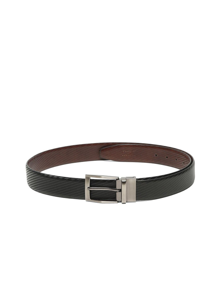 Teakwood Leathers Men Textured Leather Reversible Formal Belt