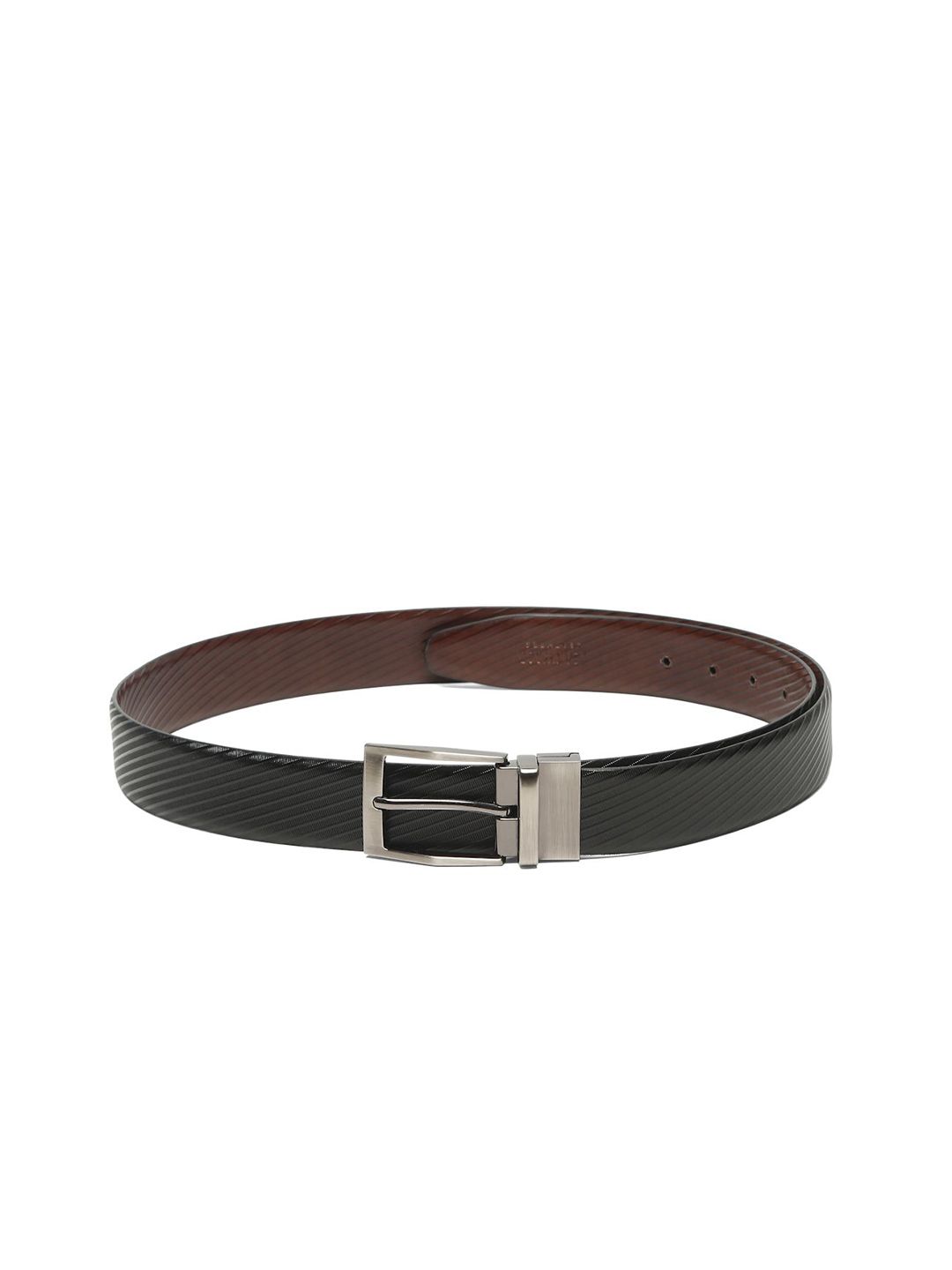 Teakwood Leathers Men Textured Leather Reversible Formal Belt
